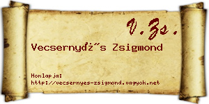 Vecsernyés Zsigmond névjegykártya